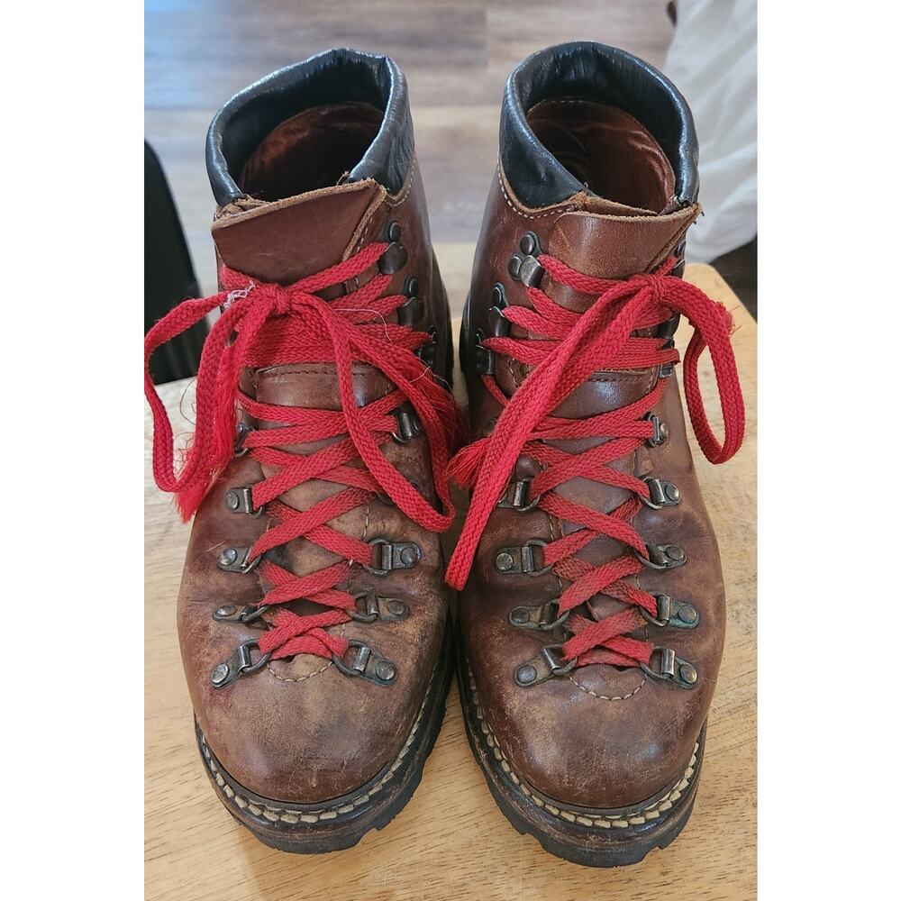 Vintage Unbranded Mountain Hiking‎ Boots Size 9 Mens Brown Vibram Sole